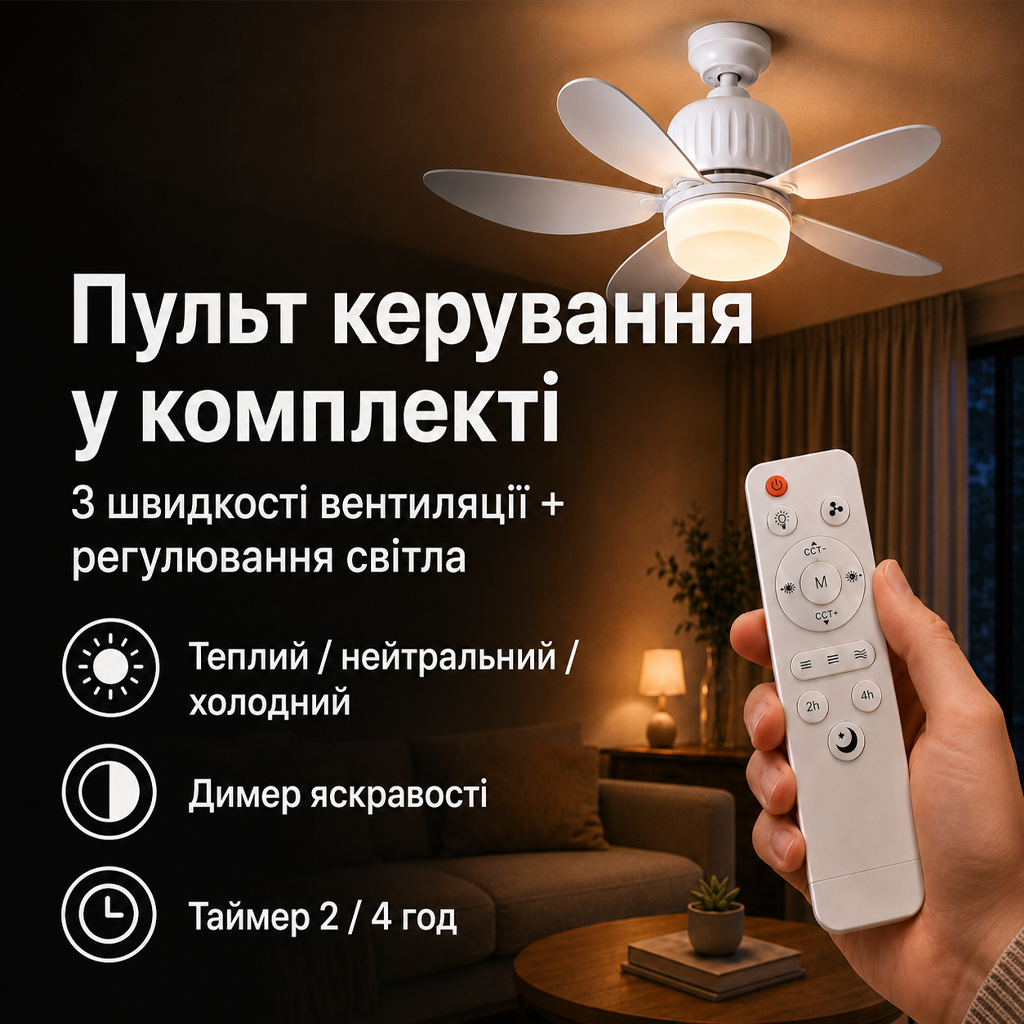 Пульт керування вентилятором-люстрою